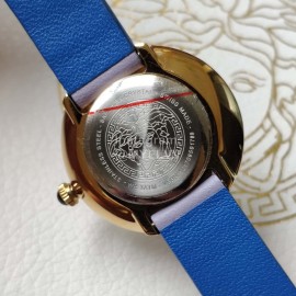 Versace Fashion 30mm Dial Leather Strap Watch For Women Purple