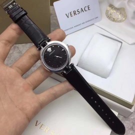 Versace 36mm Dial Sapphire Mirror Quartz Watch Black