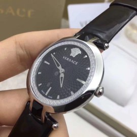 Versace 36mm Dial Sapphire Mirror Quartz Watch Black