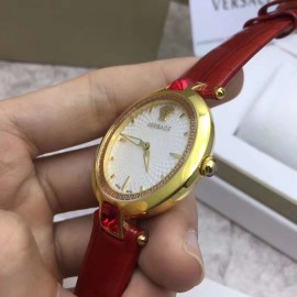 Versace 36mm Dial Sapphire Mirror Quartz Watch Red