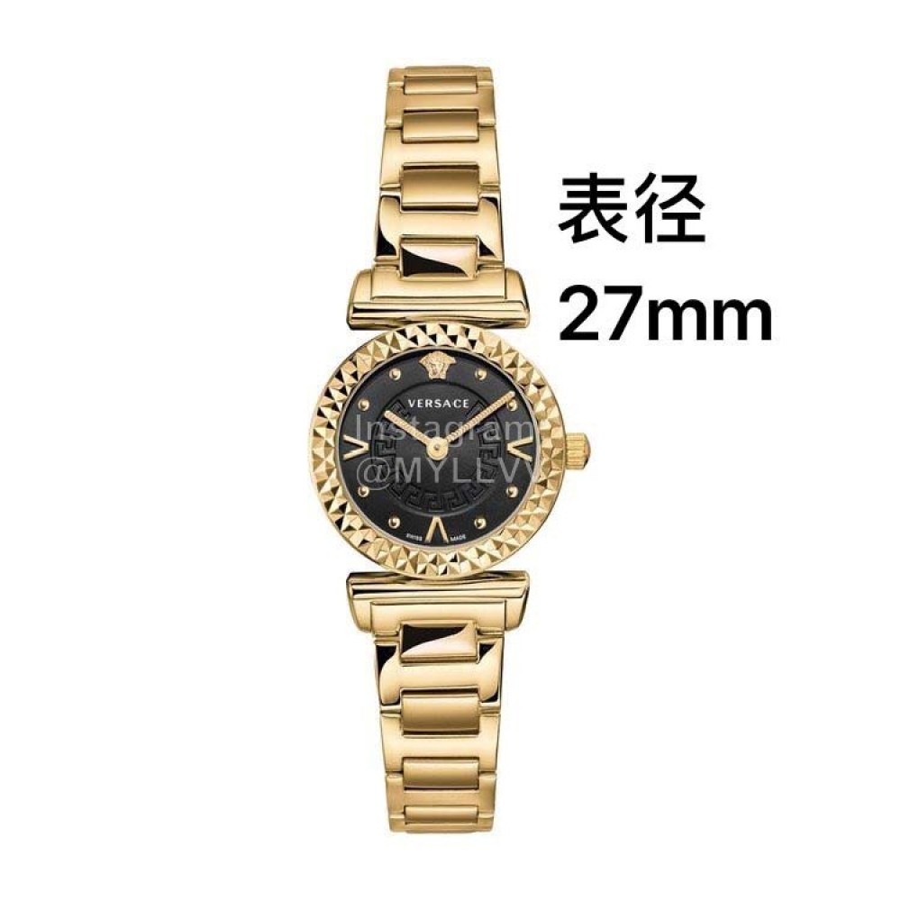 Versace Mini Vanity Sapphire Mirror Quartz Watch For Women Gold