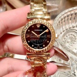 Versace Mini Vanity Sapphire Mirror Quartz Watch For Women Gold