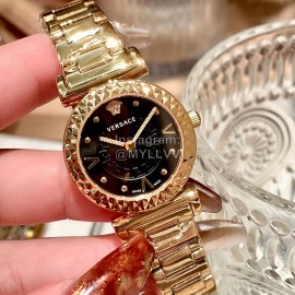 Versace Mini Vanity Sapphire Mirror Quartz Watch For Women Gold