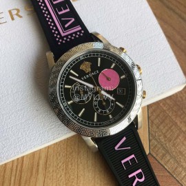 Versace Velt Series Rubber Strap 40mm Dial Watch For Women Pink