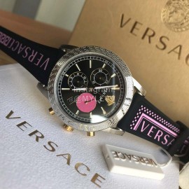 Versace Velt Series Rubber Strap 40mm Dial Watch For Women Pink