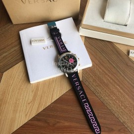 Versace Velt Series Rubber Strap 40mm Dial Watch For Women Pink