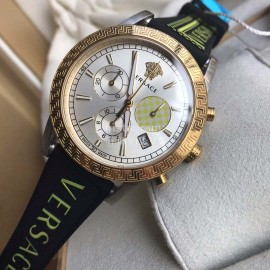 Versace Velt Series Rubber Strap 40mm Dial Watch For Women Yellow