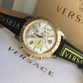 Versace Velt Series Rubber Strap 40mm Dial Watch For Women Yellow