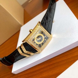 Versace Fashion Square Dial Leather Strap Watch For Women