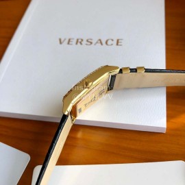 Versace Fashion Square Dial Leather Strap Watch For Women