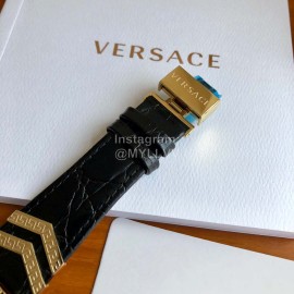 Versace Fashion Square Dial Leather Strap Watch For Women