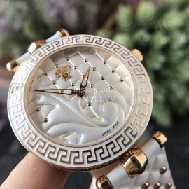 Versace Vanitas White Leather Strap Watch For Women