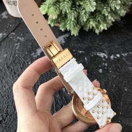 Versace Vanitas White Leather Strap Watch For Women