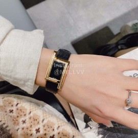 Versace Creca Lcon Square Dial Quartz Watch Black