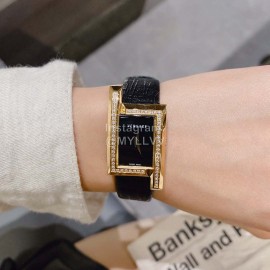 Versace Creca Lcon Square Dial Quartz Watch Black