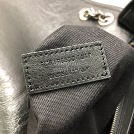 YSL Fashionable Oil Wax Leather Classic Shoulder Bag Black 498830