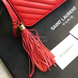 YSL Calfskin Tassel Pendant Exquisite Camera Bag Red 520534