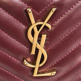 YSL Calfskin Tassel Pendant Exquisite Camera Bag Wine Red 520534