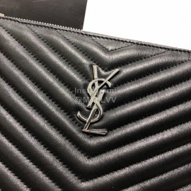 YSL Classic Calfskin Jacquard Stitching Fashion Black Handbag 413444