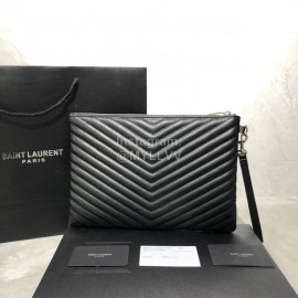 YSL Classic Calfskin Jacquard Stitching Fashion Black Handbag 413444