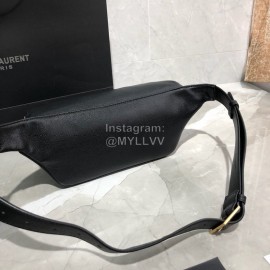 YSL Caviar Calfskin Black Leather Waist Bag Chest Bag 569737