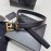 Ysl Plain Calf Vintage Gold Pin Buckle 30mm Belt For Women Black