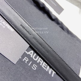 Ysl Black Nappa Calf Leather Silver Pin Buckle 20mm Belt For Women 