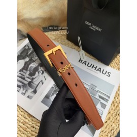 Ysl Calf Leather Square Needle Copper Buckle 30mm Belt For Women 
