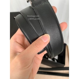 Ysl Vintage Calf Leather Silver Needle Buckle Belt 