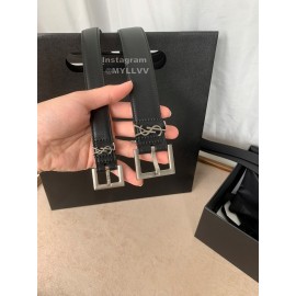 Ysl Vintage Calf Leather Silver Needle Buckle Belt 