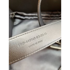 Ysl Black Calf Leather Vintage Silver Pin Buckle 30mm Belt 