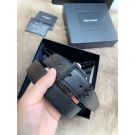 Ysl Calf Leather Vintage Black Pin Buckle 30mm Belt 