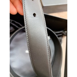 Ysl Calf Leather Vintage Black Pin Buckle 30mm Belt 