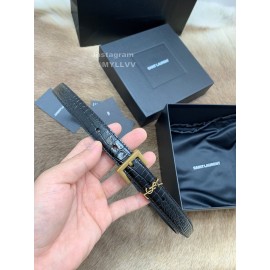 Ysl Fashion Cowhide Vintage Pin Buckle 20mm Belt Black