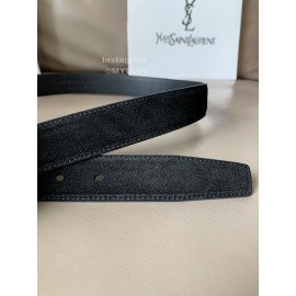 Ysl Fashion Suede Vintage Pin Buckle 30mm Belt For Women