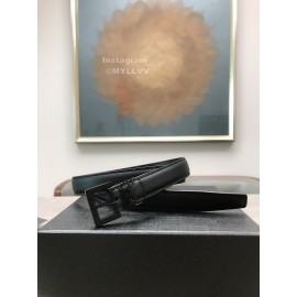 Ysl Plaid Calf Leather Vintage Black Pin Buckle 20mm Belt For Women 