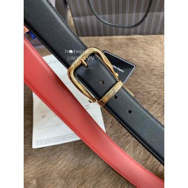 Zegna New Calf Leather Rotary Pin Buckle 35mm Belt For Men Red