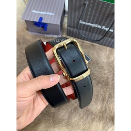 Zegna New Calf Leather Rotary Pin Buckle 35mm Belt For Men Red