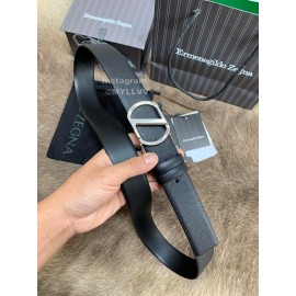 Zegna New Calf Leather Rotary Pin Buckle 35mm Belt For Men 