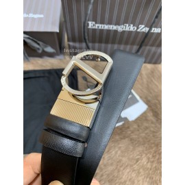 Zegna New Calf Leather Rotary Pin Buckle 35mm Belt For Men 