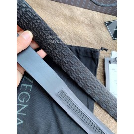 Zegna Fashion Black Calf Leather Gold Z Buckle 35mm Belt For Men 