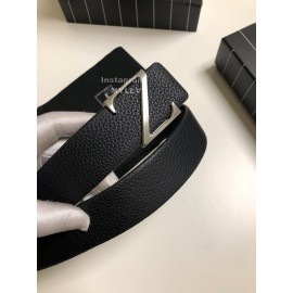 Zegna Black Calf Leather Rotary Z Buckle Leisure Belt For Men