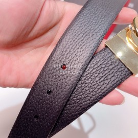 Zegna New Calf Leather Electroplated Rotary Pure Copper Buckle 35mm Belt Red