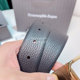 Zegna New Calf Leather Electroplated Rotary Pure Copper Buckle 35mm Belt Red