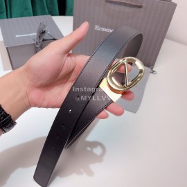 Zegna New Calf Leather Pure Copper Z Buckle 35mm Belt 