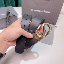 Zegna New Calf Leather Pure Copper Z Buckle 35mm Belt 