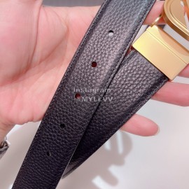 Zegna New Calf Leather Square Pure Copper Buckle 35mm Belt For Men