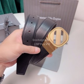 Zegna New Calf Leather Square Pure Copper Buckle 35mm Belt For Men