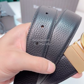 Zegna New Calf Leather Square Pure Copper Buckle 35mm Belt For Men