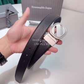 Zegna New Calf Leather Square Pure Copper Buckle 35mm Belt 